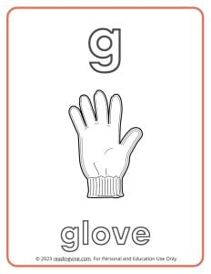 Learning the Alphabet - Lowercase G Printable Coloring Sheet