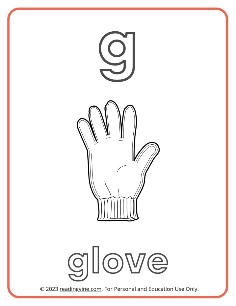 Letter G Coloring Sheet - Lowercase Letters