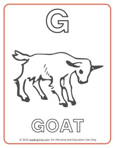 Learning the Alphabet - Uppercase G Printable Coloring Activity