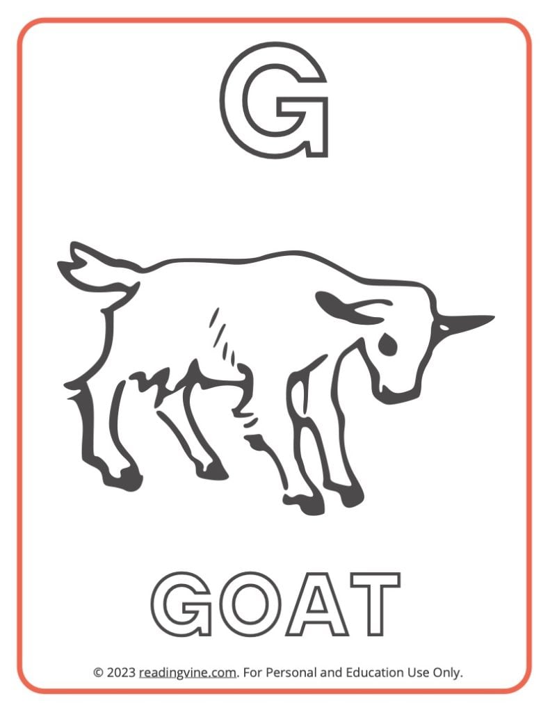 Letter G Coloring Sheet - Uppercase Letters