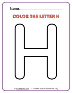 Letter H Coloring Activity