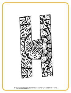 Learning the Letter H with a fun drawing sheet with lined patterns