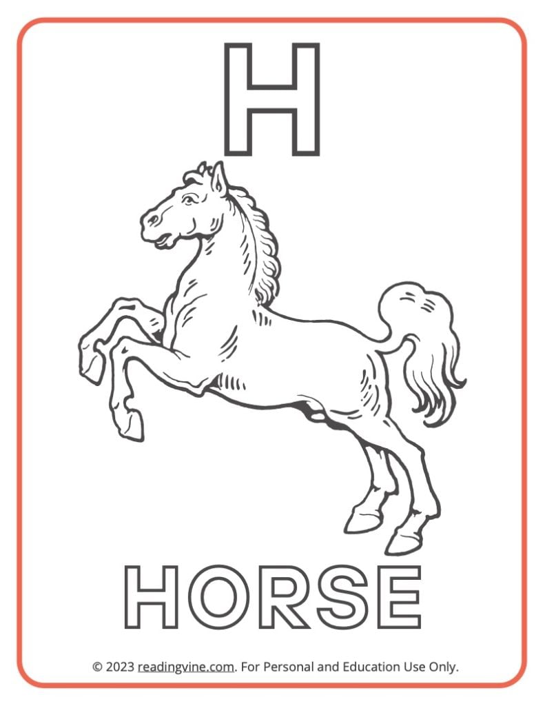 Letter H Coloring Sheet - Uppercase Letters