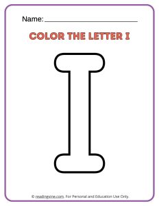 Letter I Coloring Activity