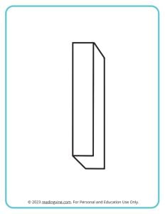 A printable coloring activity to practice learning ABCs - 3D I Drawing sheet