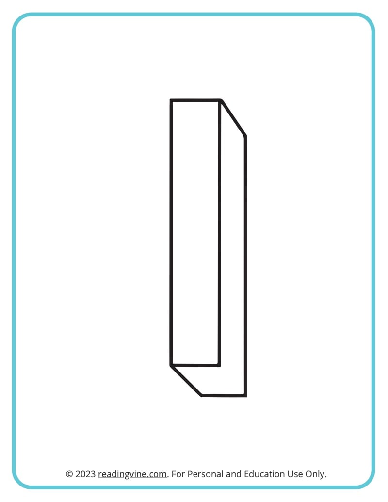A printable coloring activity to practice learning ABCs - 3D I Drawing sheet