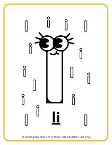 Googly Eyes Printable Letter I Coloring sheet