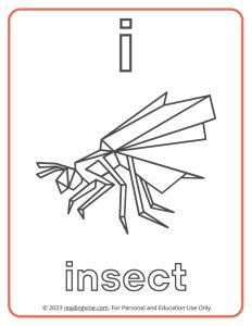 Learning the Alphabet - Lowercase I Printable Coloring Sheet
