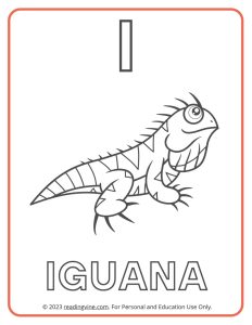 Learning the Alphabet - Uppercase I Printable Coloring Activity