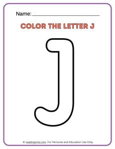 Letter J Coloring Activity