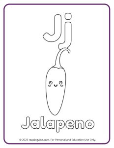 Learn the Letter J with a Fruits and Veggies Coloring Activity Page