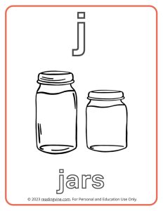 Learning the Alphabet - Lowercase J Printable Coloring Sheet