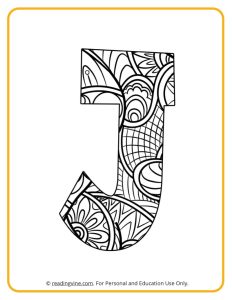 Learning the Letter J with a fun drawing sheet with lined patterns