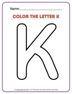 Letter K Coloring Activity