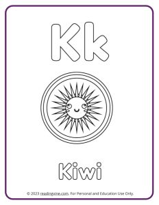 Learn the Letter K with a Fruits and Veggies Coloring Activity Page
