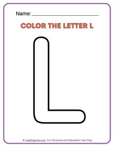 Letter L Coloring Activity