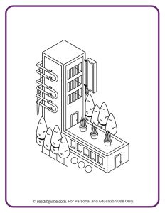 Architecture Style Letter L Coloring Sheet for Preschool - learning letters