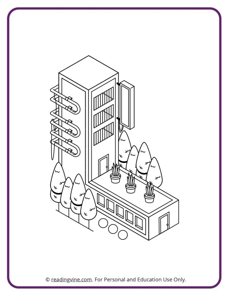 Architecture Themed coloring sheets
