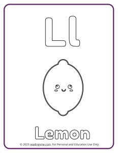 Learn the Letter L with a Fruits and Veggies Coloring Activity Page