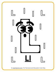 Googly Eyes Printable Letter L Coloring sheet