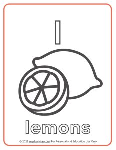 Learning the Alphabet - Lowercase L Printable Coloring Sheet