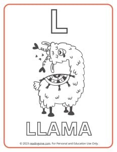 Learning the Alphabet - Uppercase L Printable Coloring Activity