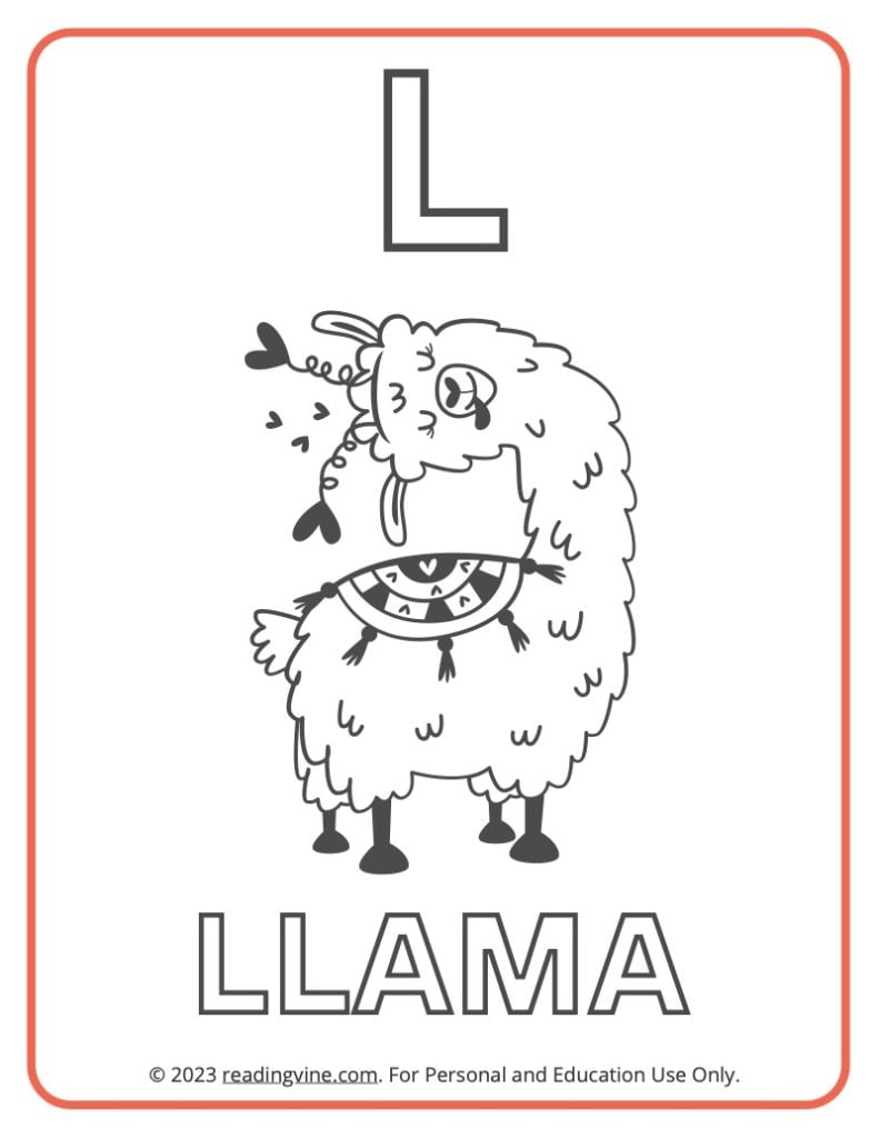 Letter L Coloring Sheet - Uppercase Letters