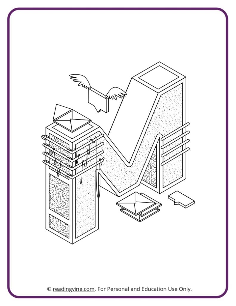 ABC Coloring Page - Architecture Theme