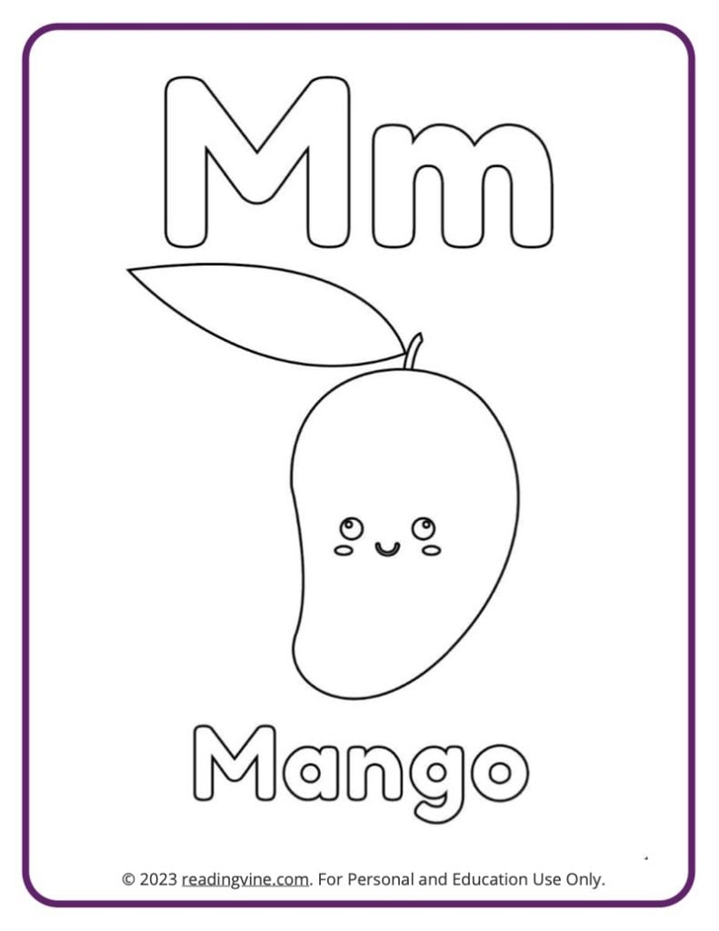 ABC Coloring Sheet - Fruits and Veggies