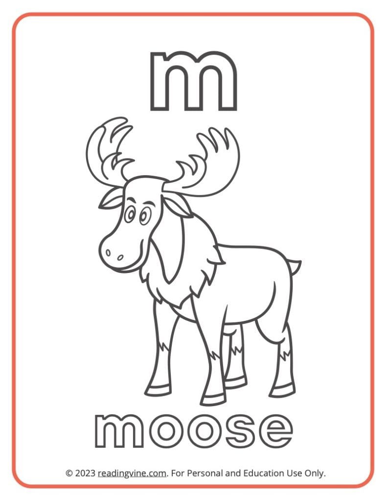 Letter M Coloring Sheet - Lowercase Letters