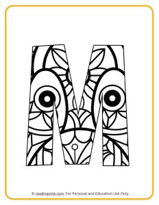 Learning the Letter M with a fun drawing sheet with lined patterns