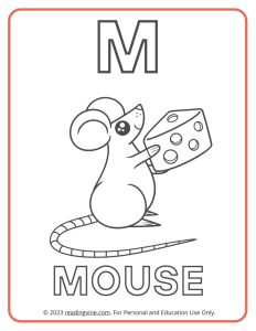 Learning the Alphabet - Uppercase M Printable Coloring Activity
