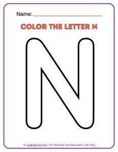Letter N Coloring Activity