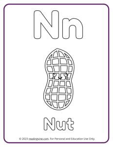 Learn the Letter N with a Fruits and Veggies Coloring Activity Page