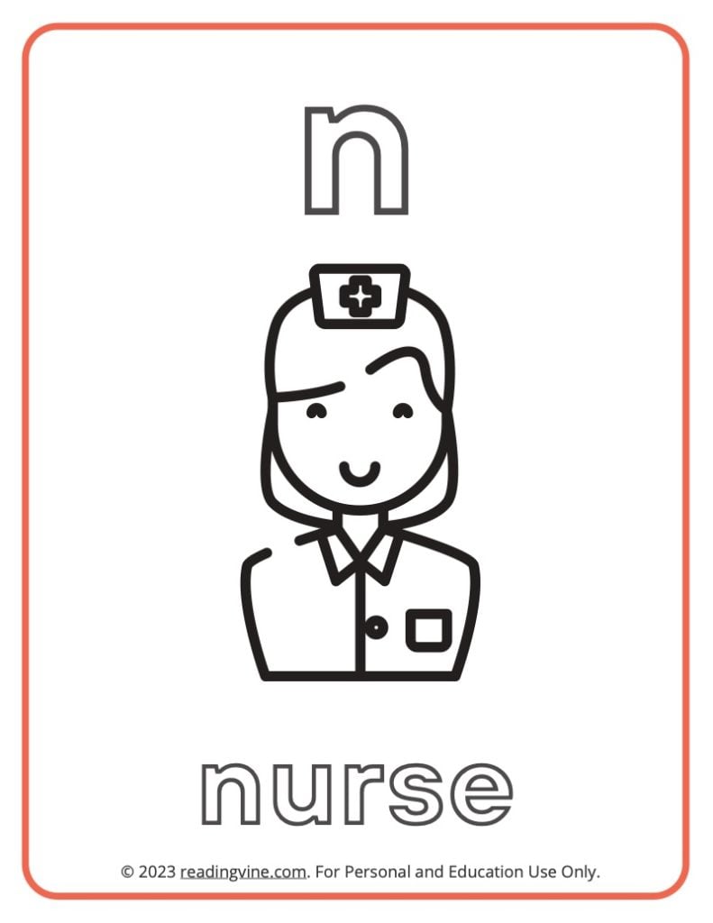 Letter N Coloring Sheet - Lowercase Letters