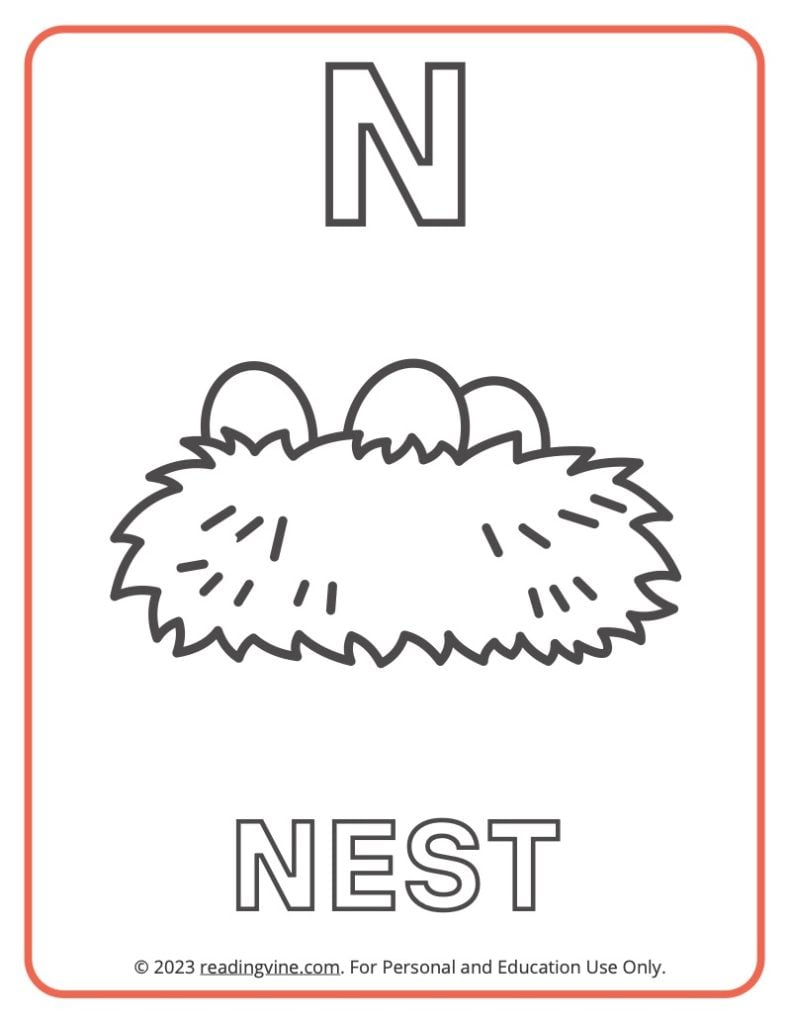 Letter N Coloring Sheet - Uppercase Letters