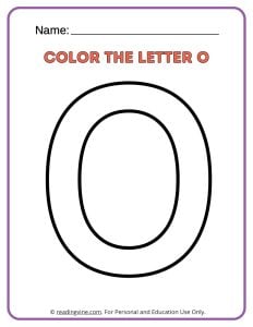 Letter O Coloring Activity