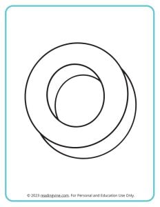 A printable coloring activity to practice learning ABCs - 3D O Drawing sheet