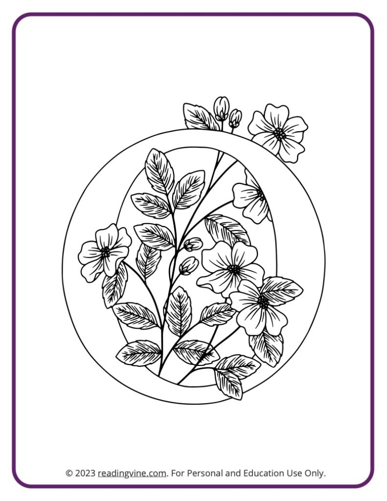 Floral Themed Coloring Sheet