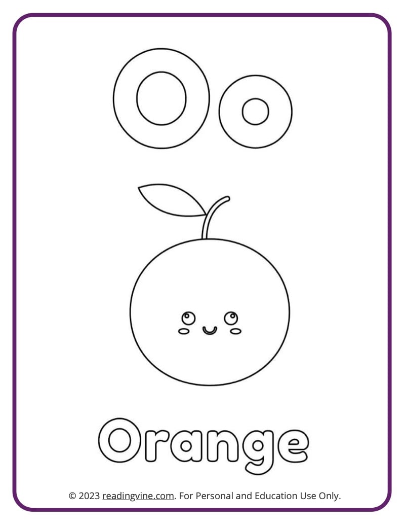 Letter O Coloring Pages - Google Eyes image - ReadingVine