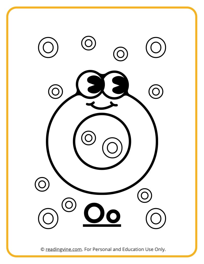 Letter O Coloring Pages - Google Eyes image - ReadingVine