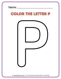 Letter P Coloring Activity