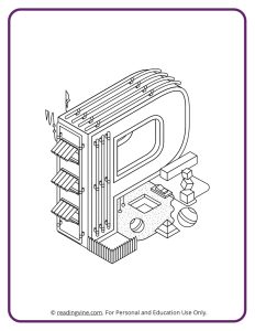 Architecture Style Letter P Coloring Sheet for Preschool - learning letters