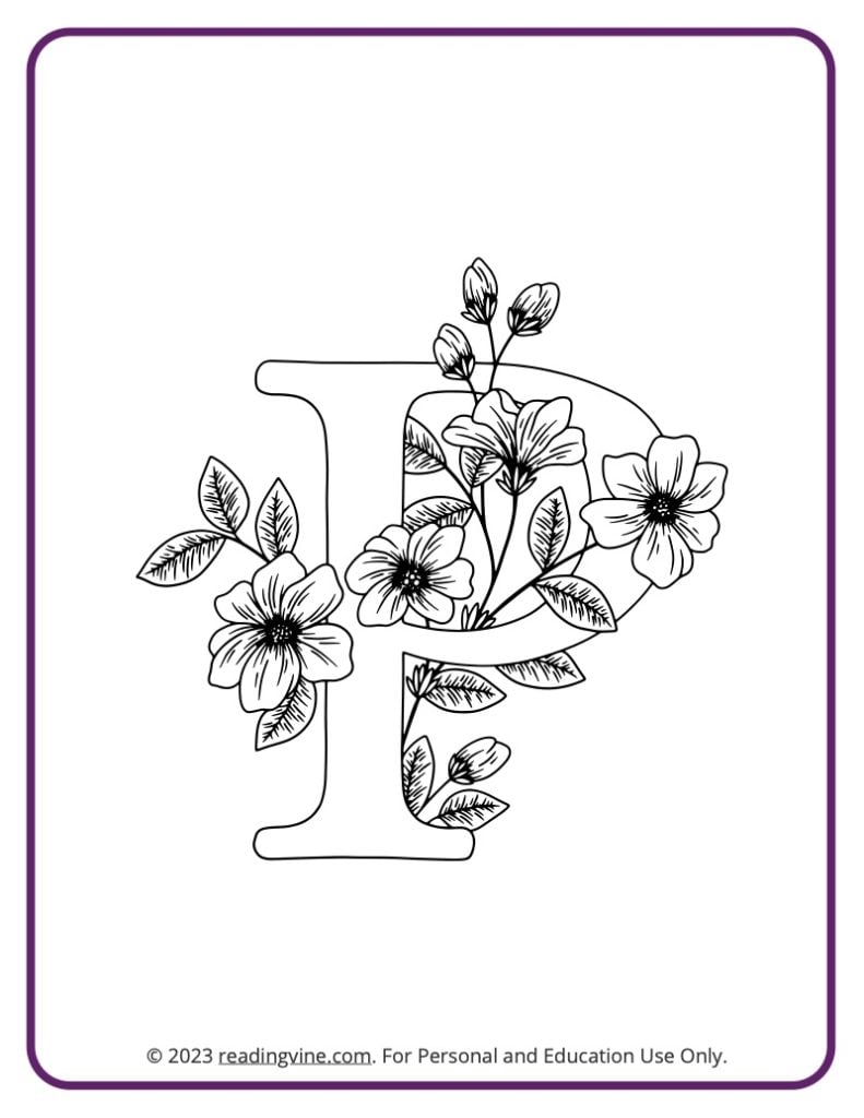 Floral Themed Coloring Sheet