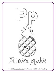 Learn the Letter P with a Fruits and Veggies Coloring Activity Page