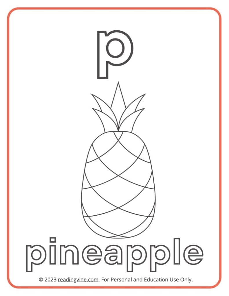 Letter P Coloring Sheet - Lowercase Letters