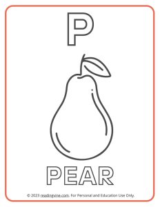Learning the Alphabet - Uppercase P Printable Coloring Activity