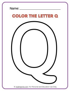 Letter Q Coloring Activity
