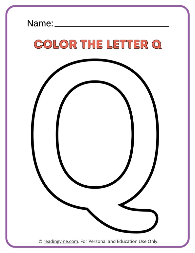 Letter Q Coloring Activity