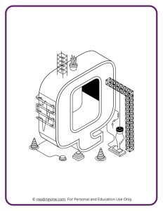Architecture Style Letter Q Coloring Sheet for Preschool - learning letters